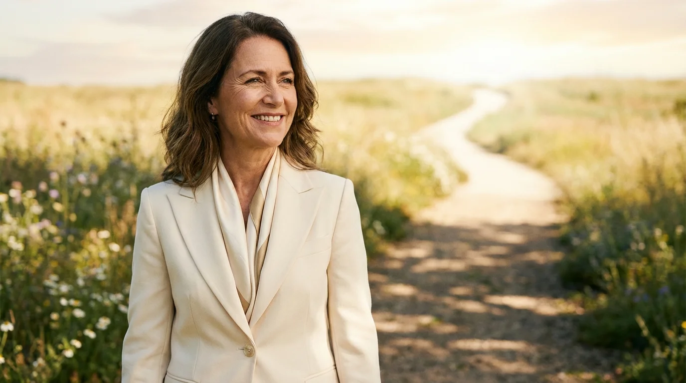 Confident divorced woman embracing a new beginning in her dating life.