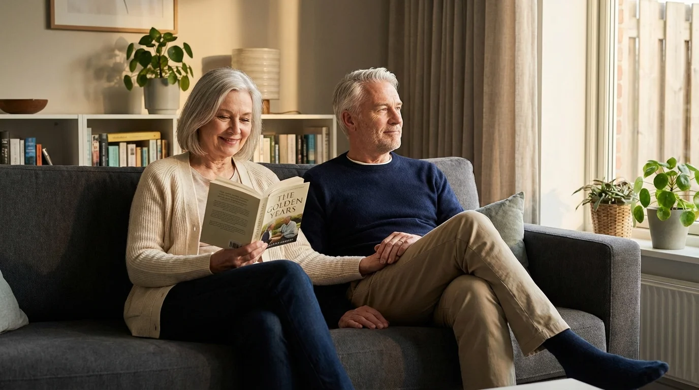 Couple in a living room symbolizing individual space within marriage.