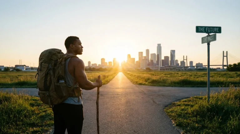 Person looking toward a bright future symbolizing financial recovery after divorce.
