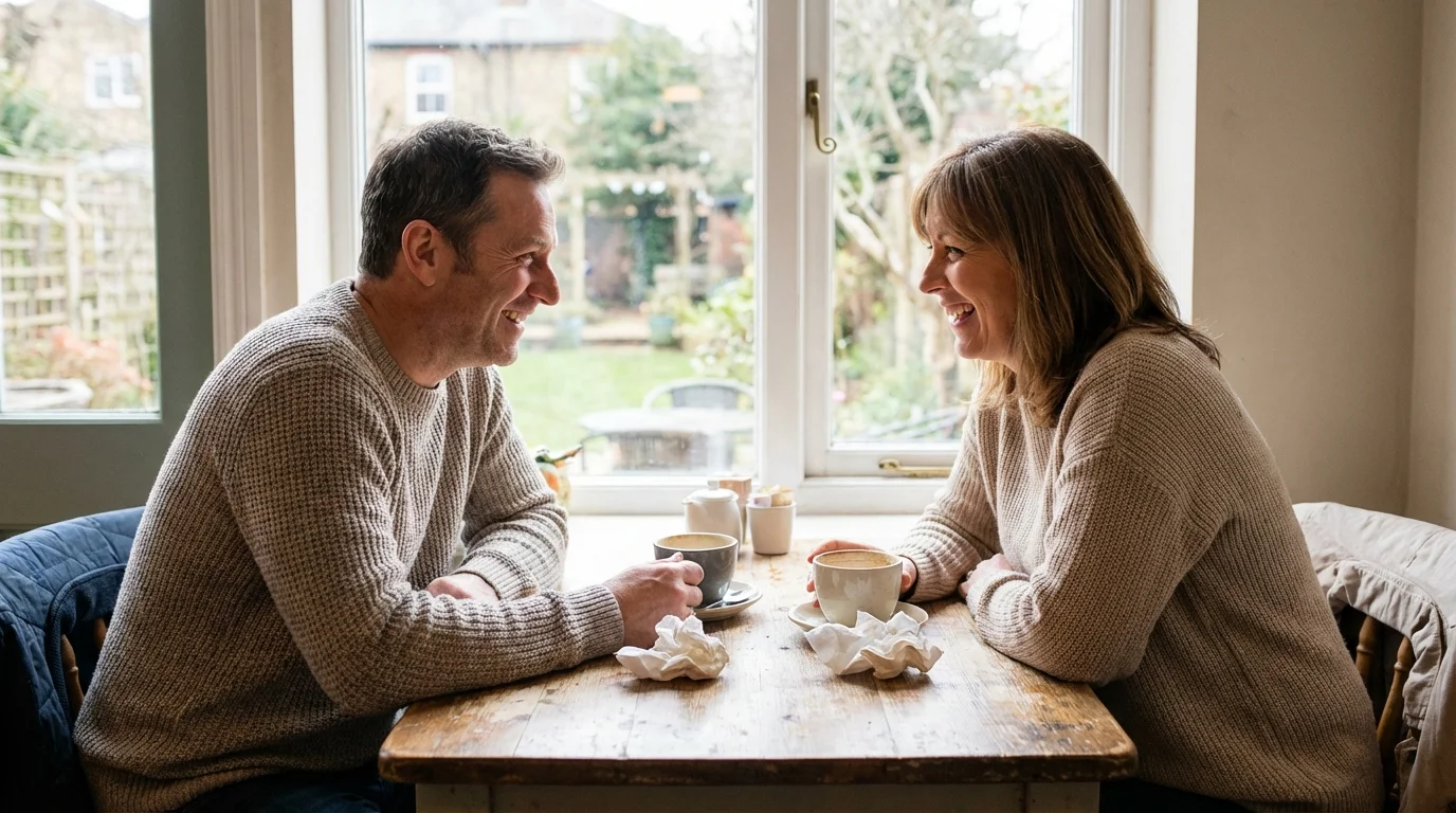A patient and understanding couple sharing a moment of genuine connection.