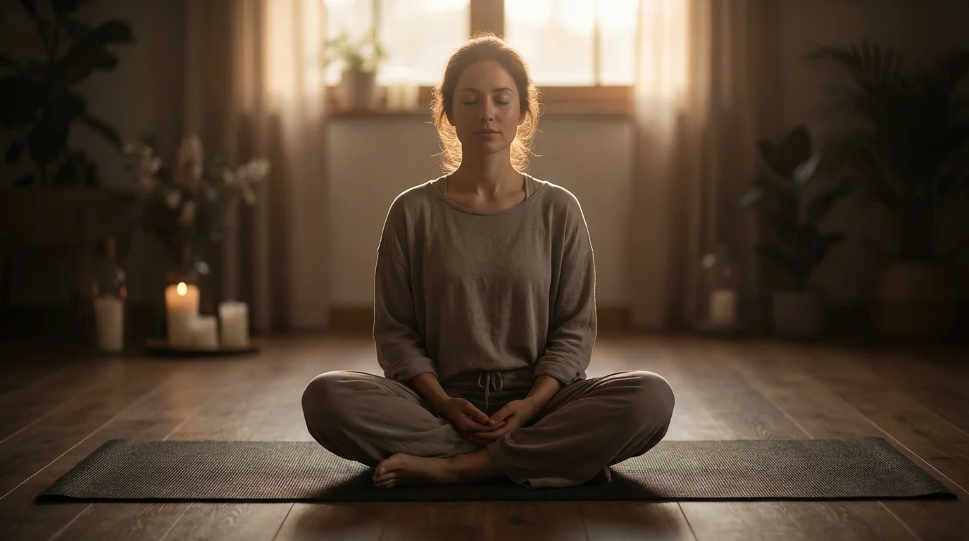 Person practicing meditation to achieve deeper self-awareness and clarity.