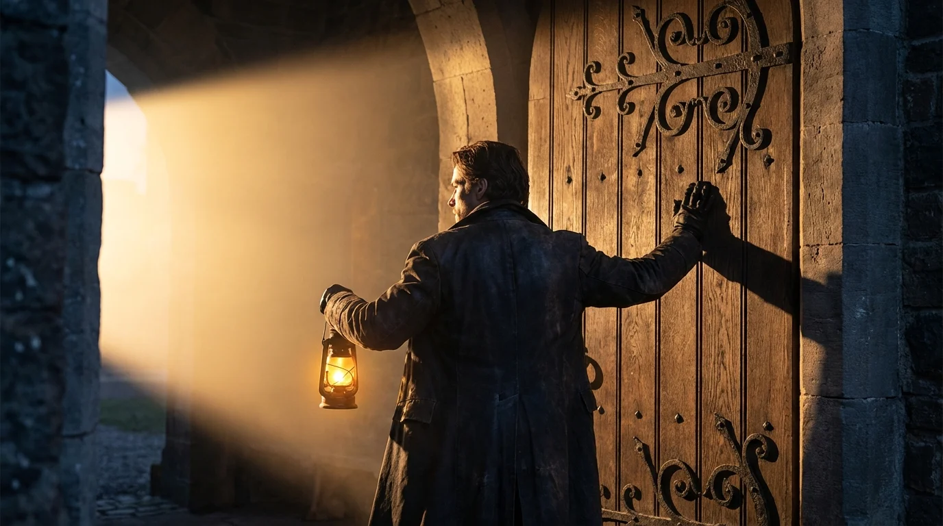 Person closing a door to protect their personal space and inner light.